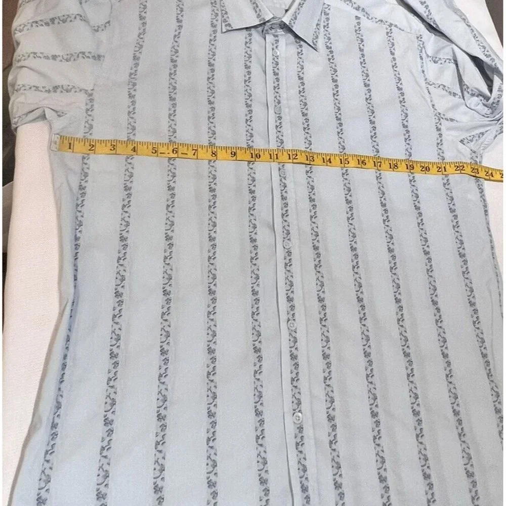 Ted Baker Y2k Slim Fit Mens Button Up Shirt Cotton Blend Size 7 3XL Blue Floral - Picture 7 of 15